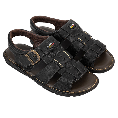 Xăng Đan Nam SDA023 Da Bò SUNPOLO Đen Nâu