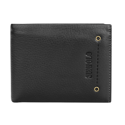 Bóp Nam Da Bò SUNPOLO Đen Nâu - WS10DN