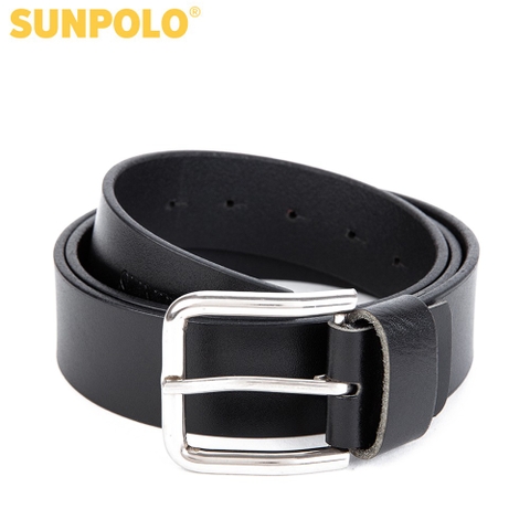 Dây nịt nam BS33DN da bò SUNPOLO Đen Nâu