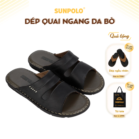 Dép Quai Ngang AQN027 Da Bò cao cấp
