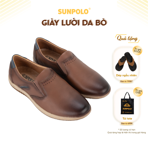 Giày lười SPH423 da bò hiện đại, trẻ trung cho phái mạnh