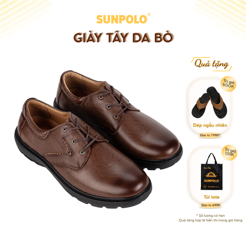 Giày nam XIPO01 buộc dây da bò cổ điển và hiện đại, trẻ trung