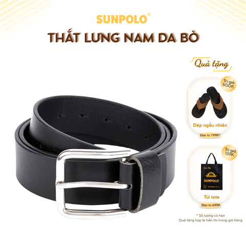 Dây nịt BELT35 kim xỏ lỗ da bò có 2 phiên bản màu Đen/Nâu