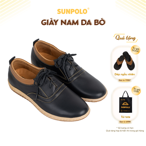 Giày tây nam SPH424 Da bò Buộc dây trẻ trung năng động