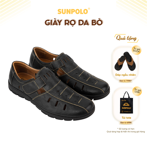 Giày rọ STA680 da bò đế cao su thoáng khi 2 phiên bản màu Đen/Nâu