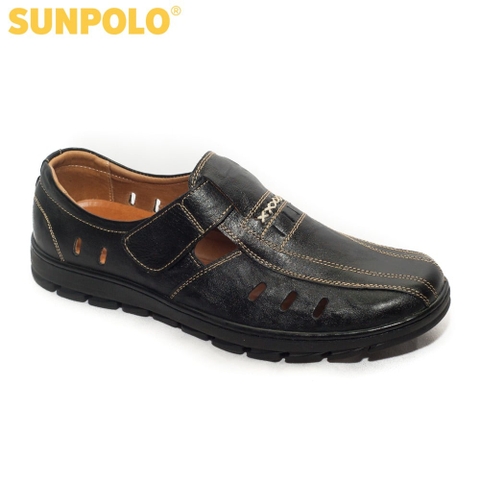 Giày Rọ Nam STA679 Da Bò SUNPOLO Đen Nâu