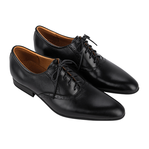 Giày tây nam MU5572 da bò mũi nhọn màu đen