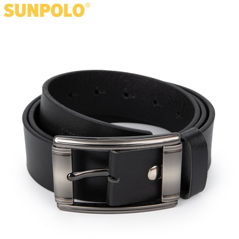 Dây nịt nam da bò SUNPOLO Đen Nâu - BS01DN