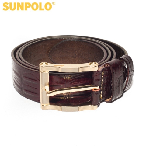 Thắt lưng nam da bò SUNPOLO Đen - BSBK28