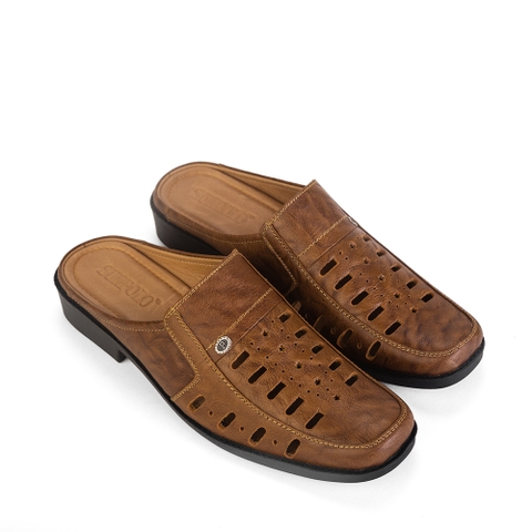 Dép Sapo SPO009 da bò đế cao su gót cao 3cm