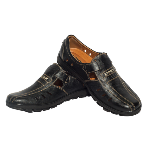 Giày rọ nam STA679 da bò thoáng khí có 2 phiên bản màu Đen/Nâu