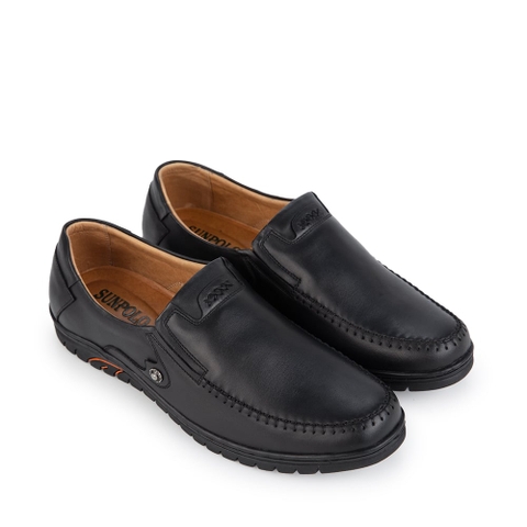 Giày lười SUS501 da bò đế cao su mũi tròn gồm 2 phiên bản màu Đen/Nâu