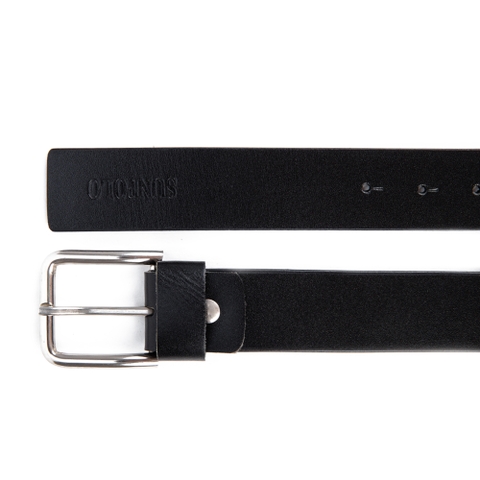 Dây nịt nam BS33DN da bò SUNPOLO Đen Nâu