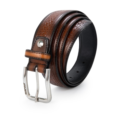 Thắt lưng BSMK47 da bò vân caro