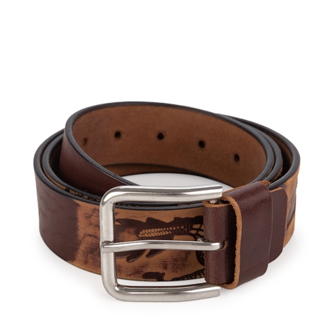 Dây nịt Nam Da Bò BSRC01 Họa Tiết Rồng SUNPOLO Khóa Kim Không Gỉ Nâu