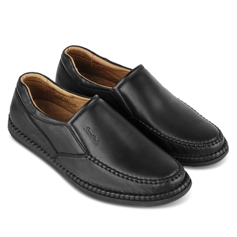 Giày lười MOI015 da bò đế cao su êm chân mũi tròn có Big Size