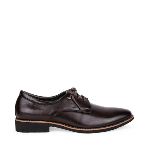 Giày tây nam SPH286 buộc dây da bò đế cao su mũi tròn Nâu/Bò