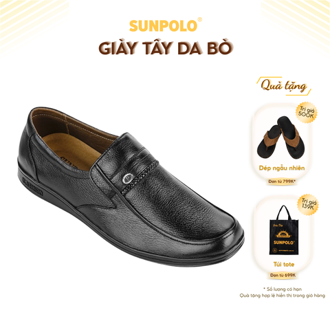 Giày tây nam SUS509 da bò mũi tròn màu đen