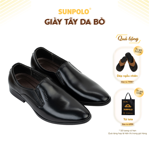 Giày Tây Nam SPH500 Da Bò SUNPOLO Đen Nâu