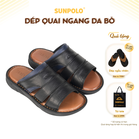 Dép Quai Ngang Nam Da Bò SUNPOLO FQN063