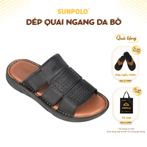 Dép Quai Ngang Nam Da Bò SUNPOLO FQN062