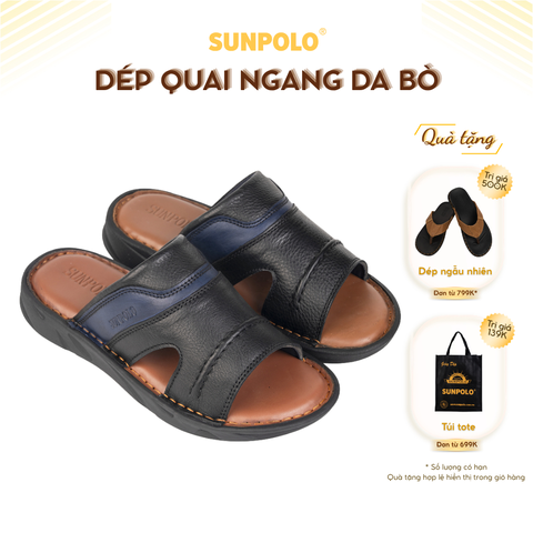 Dép Quai Ngang Nam Da Bò SUNPOLO FQN061
