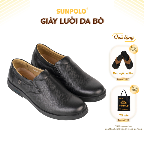 Giày lười SUMU01 đế mới da bò đế cao su