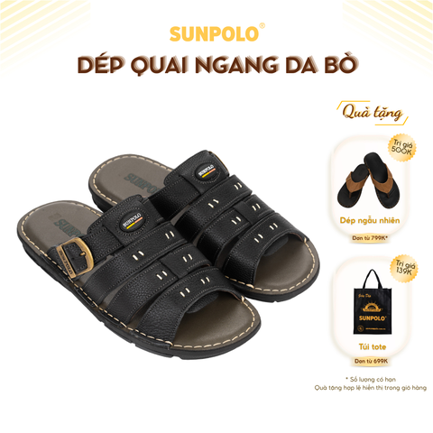 Dép Quai Ngang AQN006 Da Bò Cao cấp