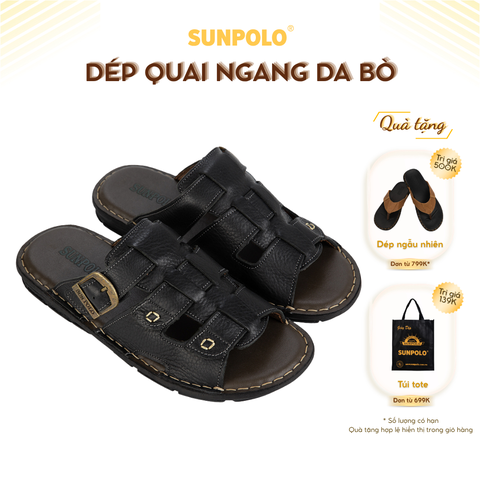 Dép Quai Ngang AQN022 Da Bò Cao Cấp