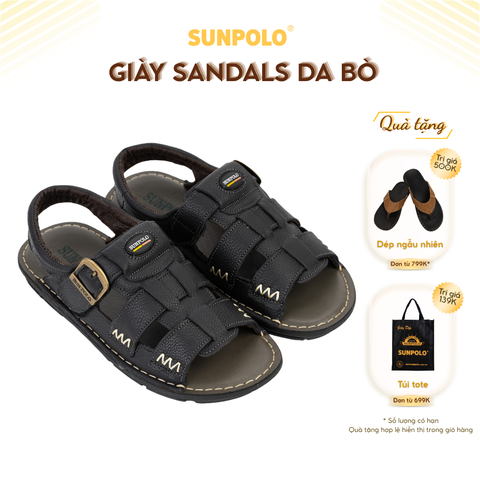 Xăng đan nam SDA030 da bò cao cấp