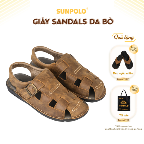 Xăng đan bít mũi da bò Sandals SDA019