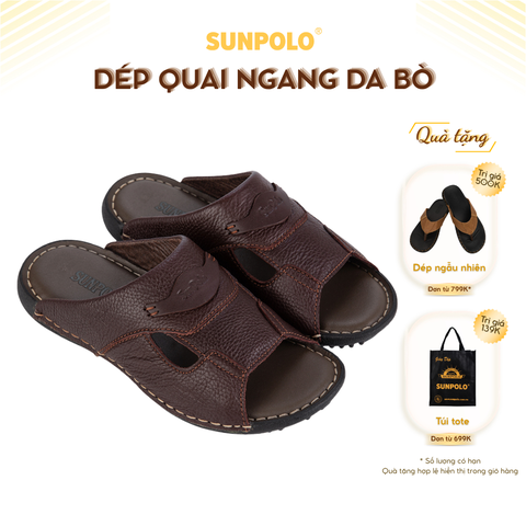 Dép Quai Ngang DQN036 Da Bò Cao Cấp
