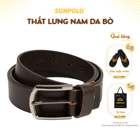 Dây nịt Nam Da Bò SUNPOLO Khóa Kim BELT52