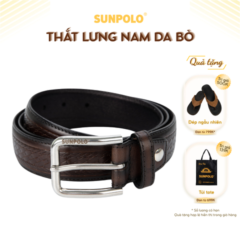 Dây nịt BSMK47 da bò vân caro