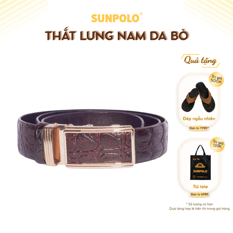 Dây nịt nam da bò BSAL01 Đen Nâu