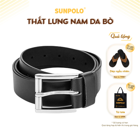Dây nịt nam da bò BELT03 đầu khóa kim xỏ lỗ