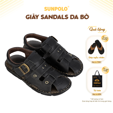 Sandals Bít Mũi SDA020 Da Bò Cao Cấp