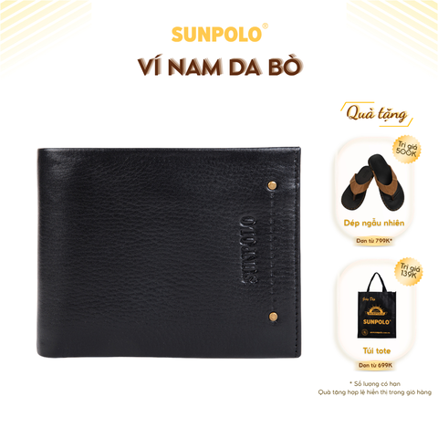 Ví ngang nam da bò WS15DN Đen Nâu