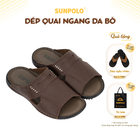 Dép Quai Ngang DQN028 Da Bò Cao Cấp