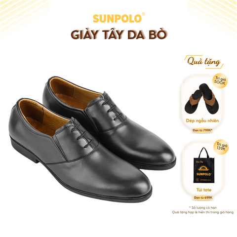 Giày Tây Nam KT0528 Da Bò SUNPOLO Đen Nâu
