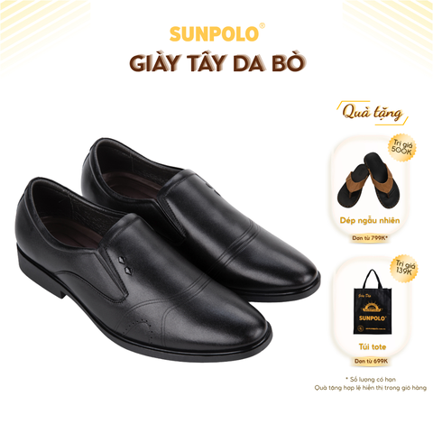 Giày tây nam SPH310 da bò công sở Đen Nâu