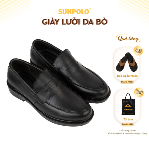 Giày lười SPH503 da bò đế cao su hiện đại phù hợp đi tiệc, công sở