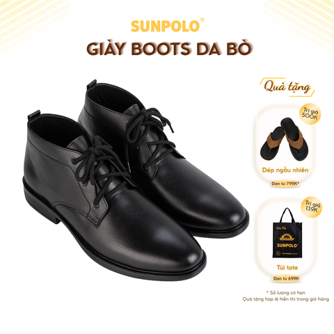 Giày Boot BOOT03 Da Bò Cột Dây