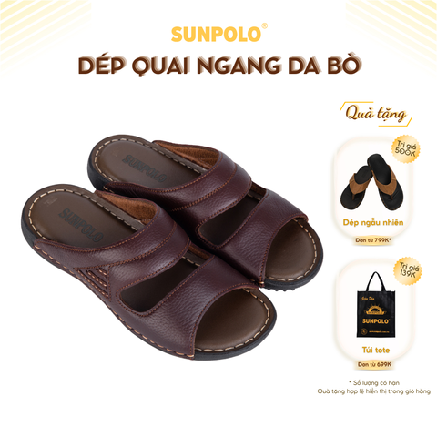 Dép Quai Ngang Nam DQN024 Da Bò Cao Cấp