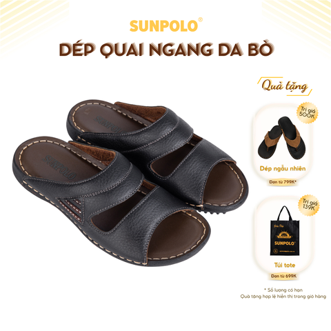 Dép Quai Ngang Nam DQN024 Da Bò Cao Cấp
