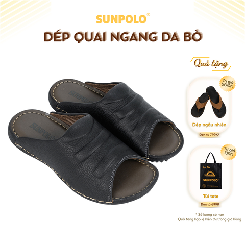 Dép Quai Ngang Nam DQN033 Da Bò Cao Cấp