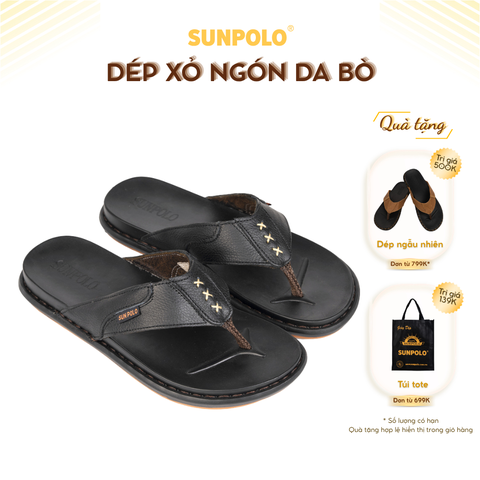 Dép kẹp nam KEP015 da bò 3 phiên bản màu Đen/Nâu/Bò