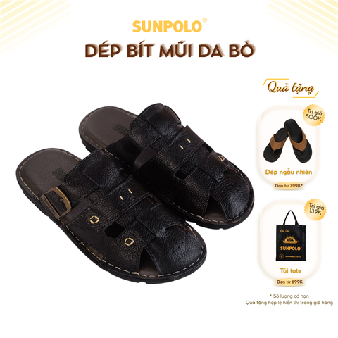 Dép Bít Mũi ABI020 Da Bò Cao cấp