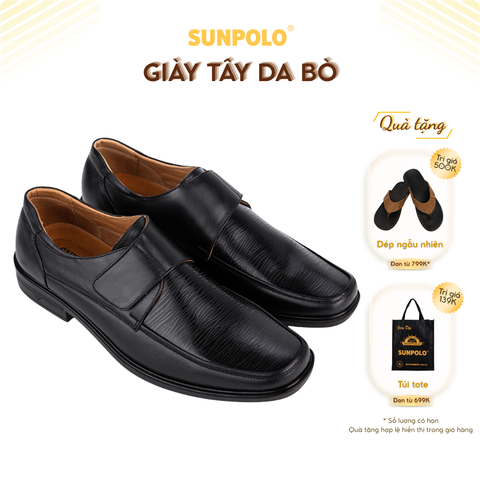 Giày tây nam DAXE61 da bò mũi tròn phiên bản màu Đen