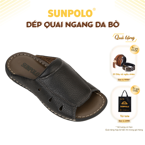 Dép Quai Ngang Nam DQN025 Da Bò Cao Cấp